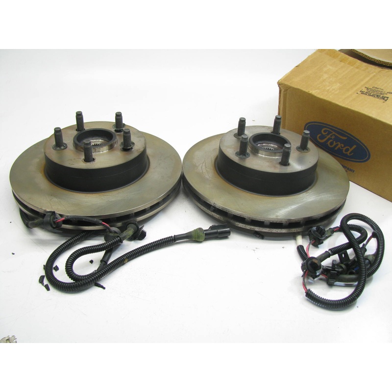 DAMAGED INSULATION - (2) OEM Ford Front Brake Rotor & Hub 95-01 Explorer 4WD ABS