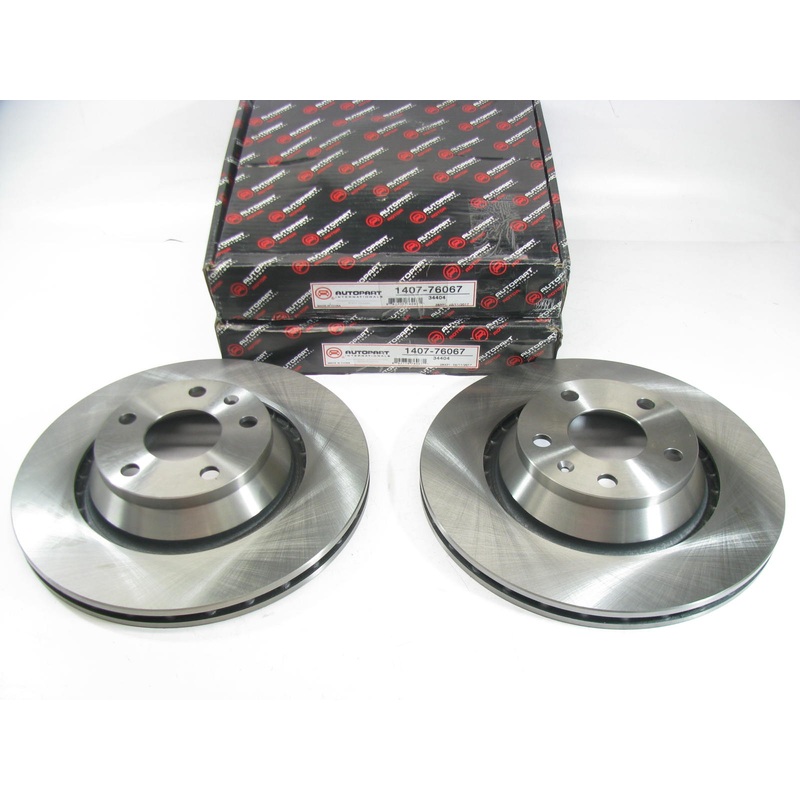 (2) Autopart 1407-76067 Rear Brake Rotor For 2008-13 Audi TT Quattro 2014-15 TTS