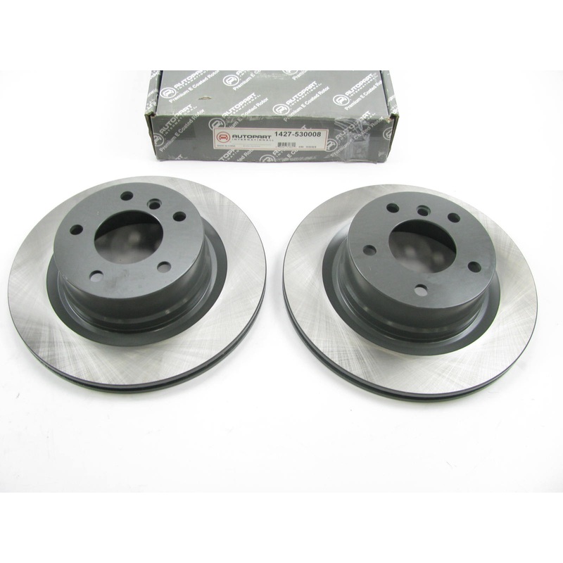(2) Autopart 1427-530008 Rear E-Coated Disc Brake Rotor For 2008-2013 BMW 128i