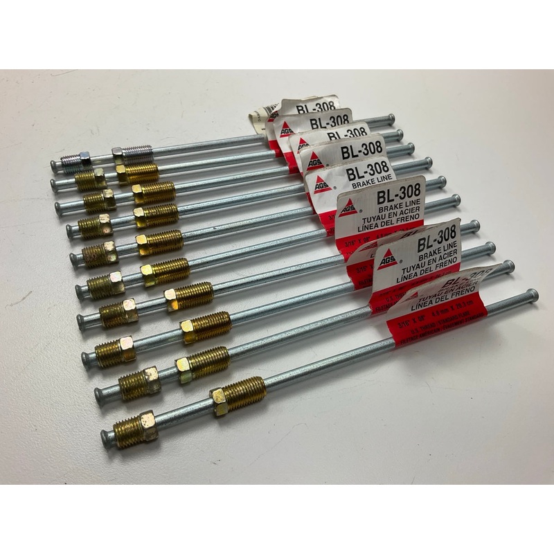 (10) AGS BL-308 Domestic Steel Brake Line, 3/16'' X 8''