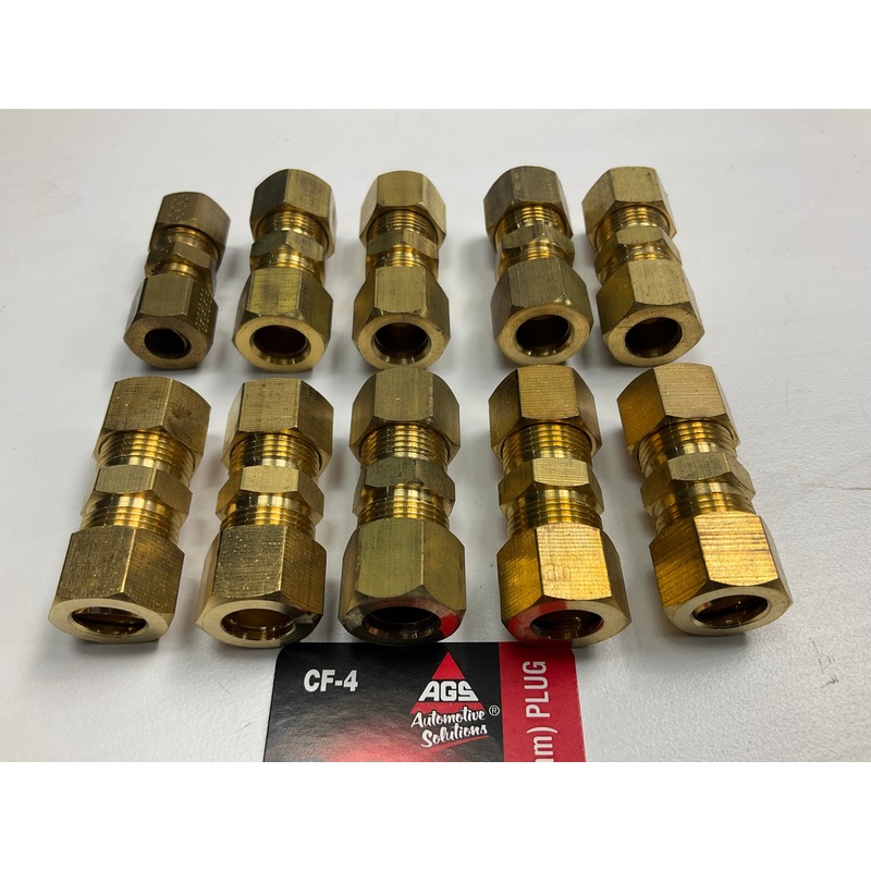 (10) AGS CF-4 Brass Compression Unions, For 3/8'' Tubing
