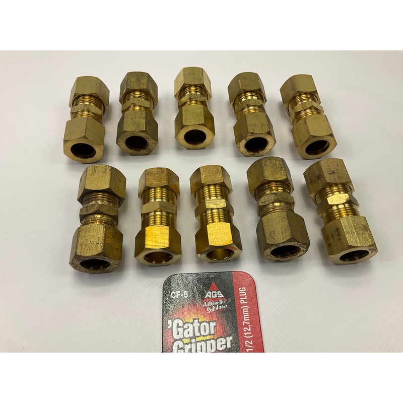 (10) AGS CF-5 Brass Compression Union, 1/2''