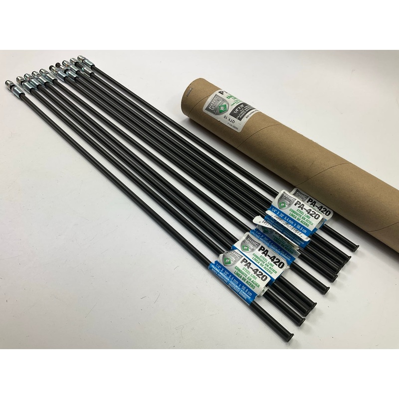 (10) AGS PA-420 PVF Coated Steel Brake Line: 20'' Long, 1/4'' Diameter, Universal