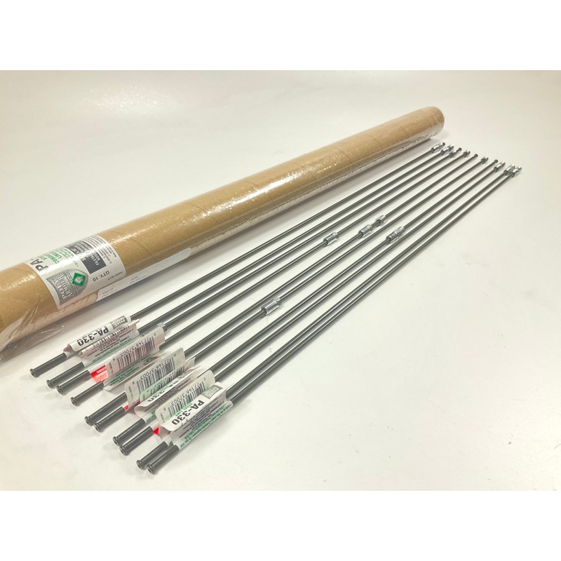(10) AGS PA330 PVF Coated Steel Brake Line: 30'' Long, 3/16'' Diameter, Universal