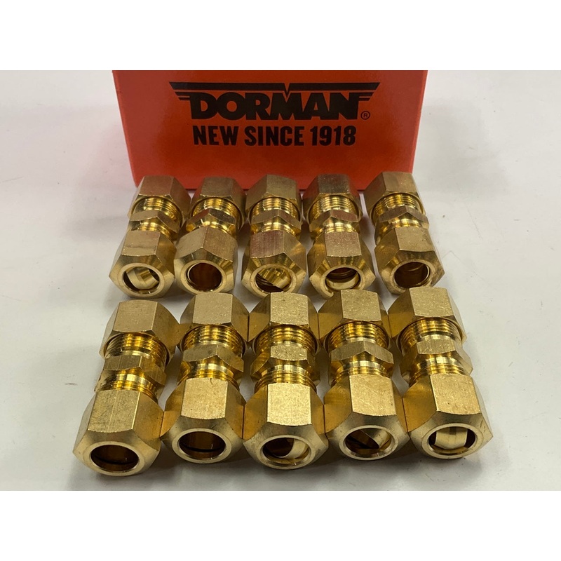 (10) Dorman 490-025 Universal Compression Brass Fitting, 3/8''