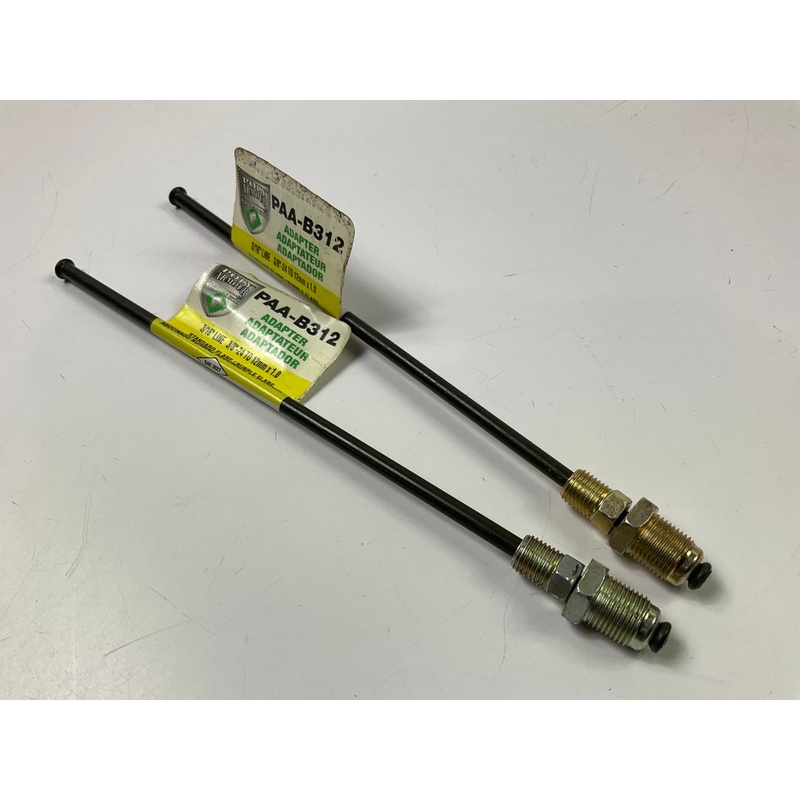 (2) AGS PAA-B312 Brake Line Adapter, 3/16'' X 8'', (3/8''-24 Inv. X M12x1.0 Bubble)