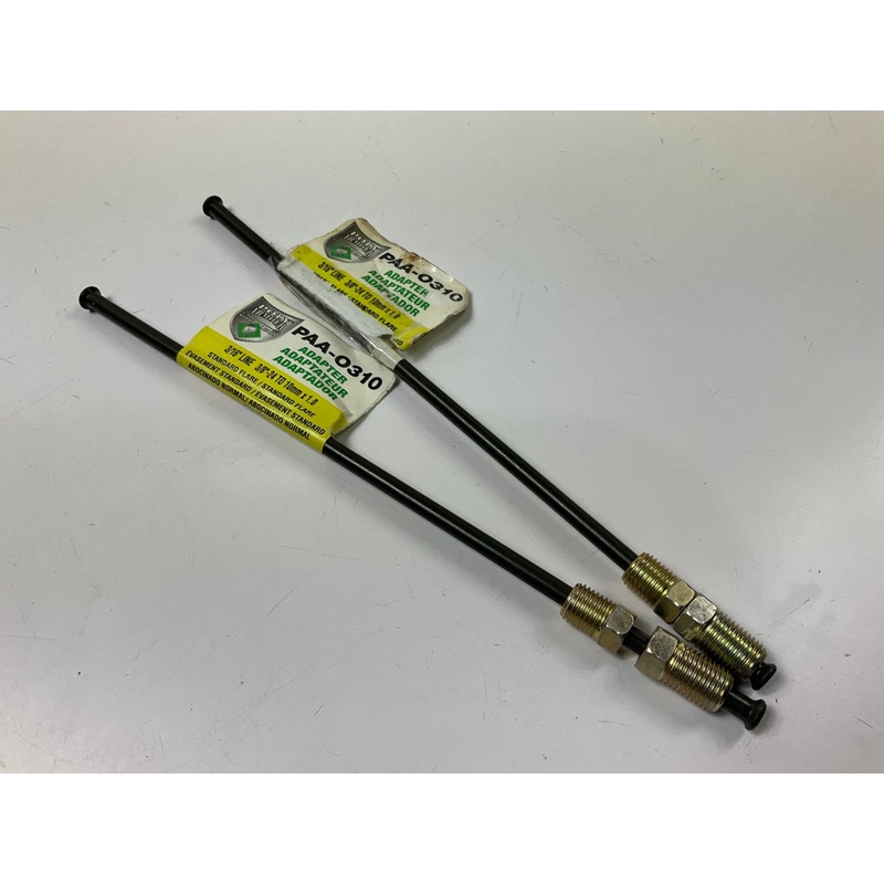 (2) AGS PAA-O310 PVF Brake Line Adapter, 3/16'' X 8, 3/8''-24 X M10x1.0 Inverted