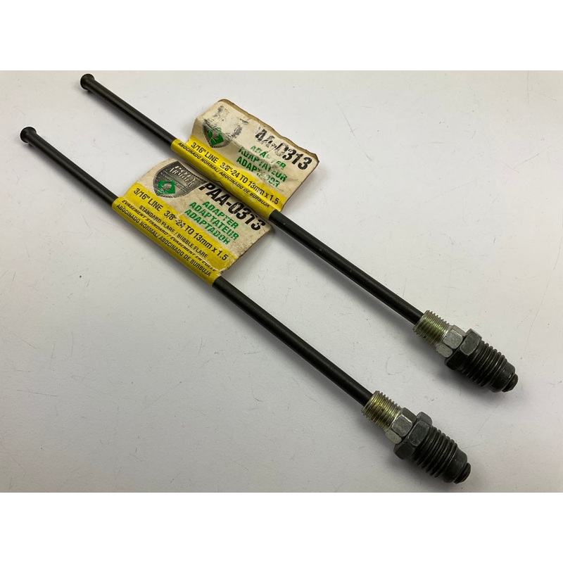 (2) AGS PAA-O313 Steel Brake Line 3/16'' Line 3/8-24'' Inverted, M13x1.5 Bubble