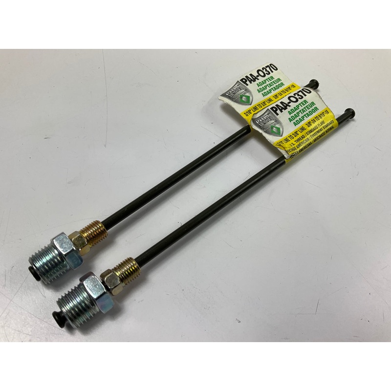 (2) AGS PAA-O370 PVF Brake Line Adapter, 3/16'' X 8 (3/8''-24 X 9/16''-18 Inverted)