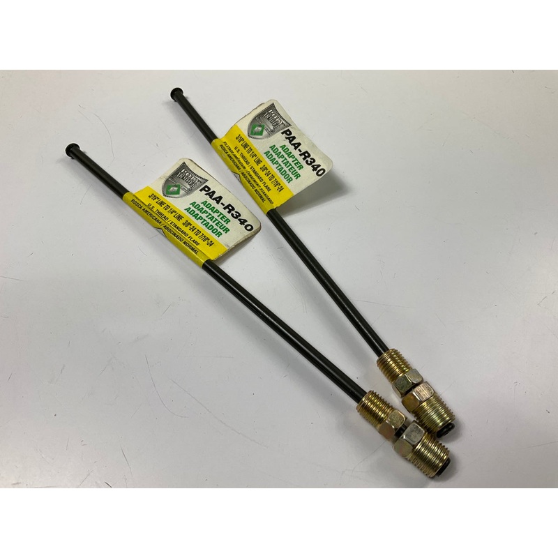 (2) AGS PAA-R340 PVF Brake Line Adapter, 3/16'' X 8, (3/8''-24 X 7/16''-24 Inv.)