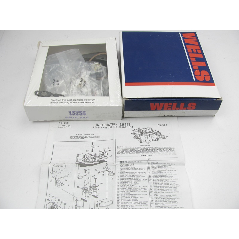 Wells CK201 Carburetor Rebuild Kit For 1968-1969 Ford Autolite 4-BBL