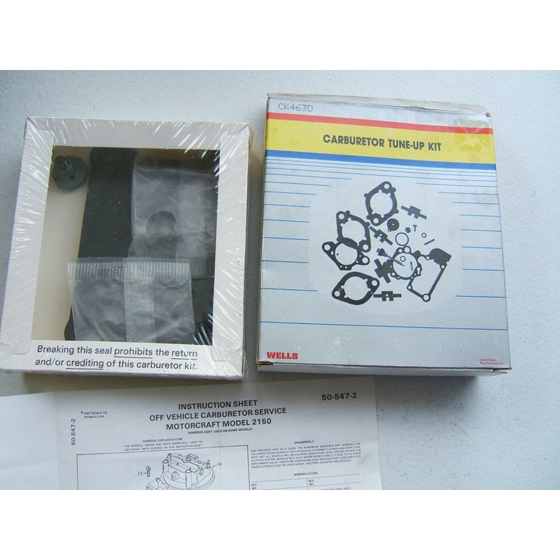 Wells CK463D Carburetor Rebuild Kit - Ford / Motorcraft 2150 2-BBL