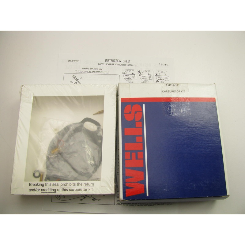 Wells CK973 Carburetor Rebuild Kit - Marvel Schebler 1-BBL TSX Ford Tractor