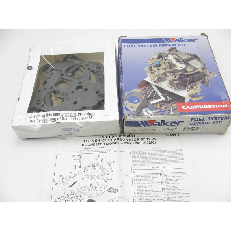 Walker 5502A Carburetor Rebuild Kit for 1980-1987 Rochester E2ME E2MC