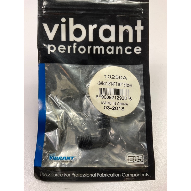 Vibrant 10250A Male -3 AN Flare To Male 1/8'' NPT 90 Degree Elbow Adapter Fitting