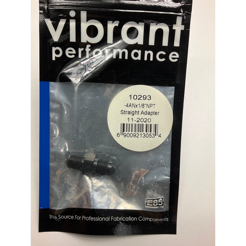 Vibrant 10293 -4AN X 1/8'' NPT Aluminum Straight Adapter Fitting