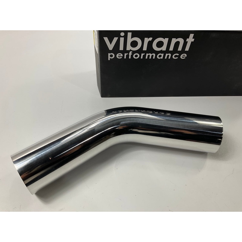 Vibrant 2175 3'' O.D. Aluminum 45 Degree Bend Polished Air Intake Tube