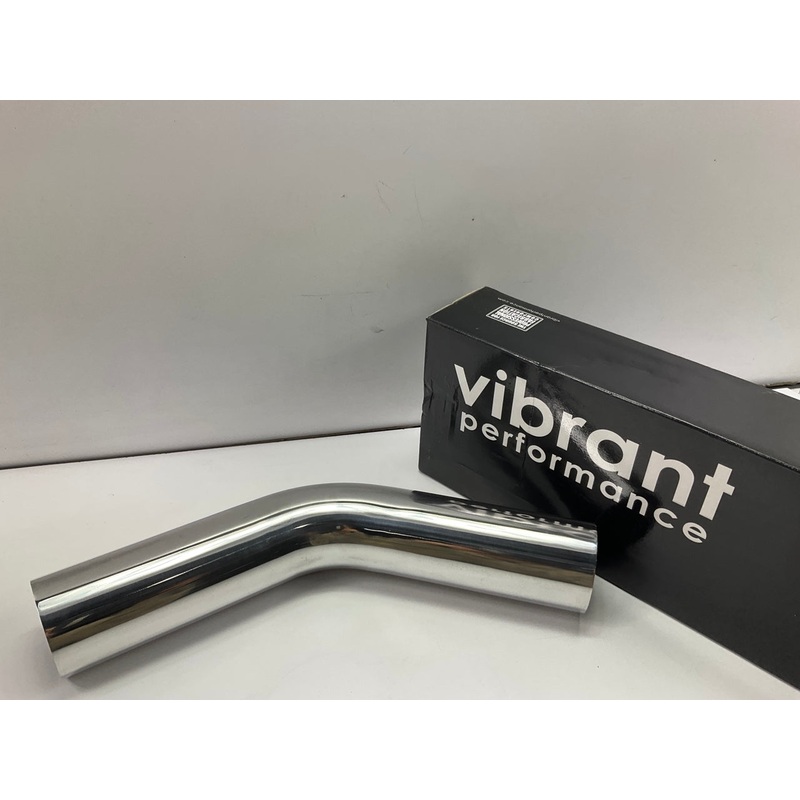 Vibrant 2177  2.5'' OD Polished Aluminum 45 Degree Bend Air Intake Tube