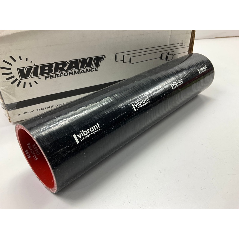 Vibrant 27111 4-Ply Silicone Sleeve Coupler 2.5'' I.D. X 12'' Long Black, 2-1/2''