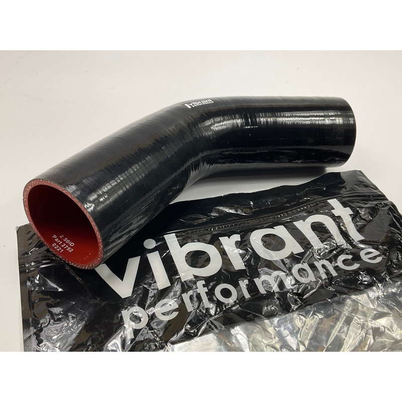 Vibrant 2752 4-Ply 45 Degree Elbow Coupler, 2.5'' I.D. X 5'' Leg Length, Black