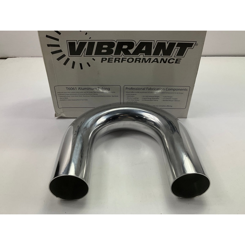 Vibrant 2867 2.5'' O.D Aluminum U-Bend Polished Air Intake Tube 2-1/2'' OD 180 DEG