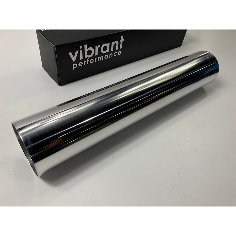 Vibrant 2892 3.5'' O.D. Straight Air Intake Tube 18'' Long Polished Tubing, 3-1/2''