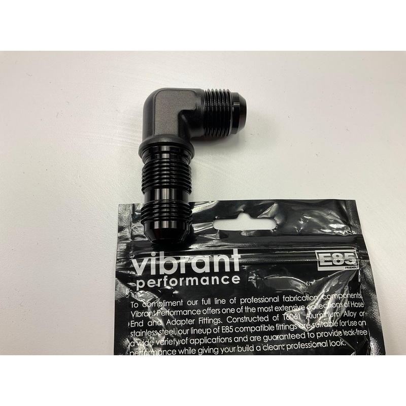 Vibrant Performance 10612 Bulkhead Adapter 90 Degree Elbow Fitting -10AN