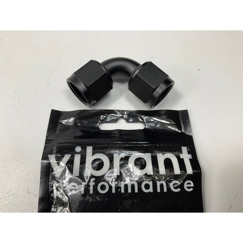 Vibrant Performance 10733 -8AN Female 90 Degree Union Adapter Fitting, Black