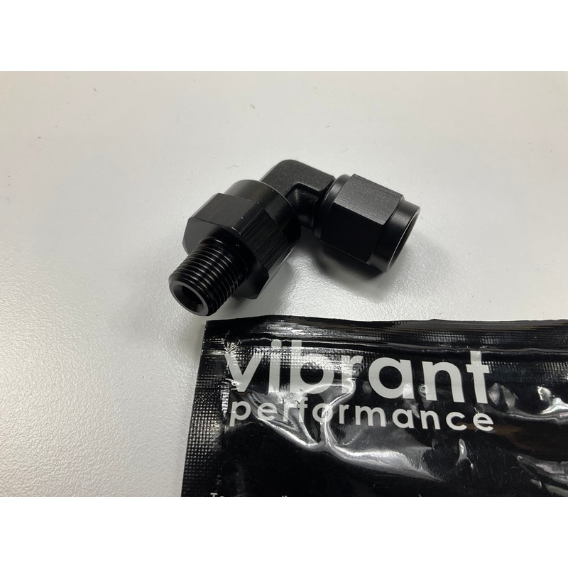 Vibrant Performance 11381 -4AN Female To 1/8''NPT Male Swivel 90 Degree Adapter
