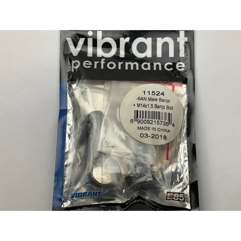 Vibrant Performance 11524 Single Banjo Adapter, -6 Male AN Flare W/ 14MM X 1.5