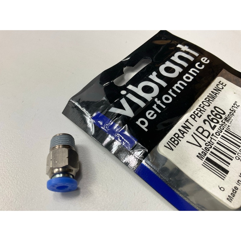 Vibrant Performance 2660 Male Straight Push Lock Vacuum Fitting, 1/8'' NPT X 5/32