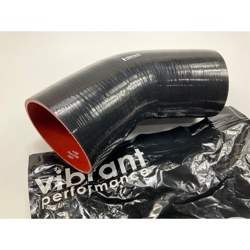 Vibrant Performance 2756 Silicone 45 Elbow Hose Coupler, 4'' ID X 3.50'' Leg Leng