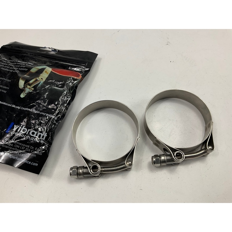 Vibrant Performance 2793 T-bolt Clamps, Stainless Steel, 2.7''-2.9'' (Pack Of 2)