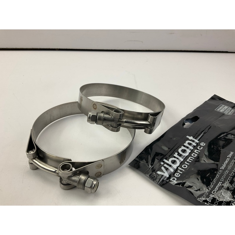 Vibrant Performance 2796 Hose Clamp T-bolt Clamps 3.78''-4.01'' Stainless, Pair