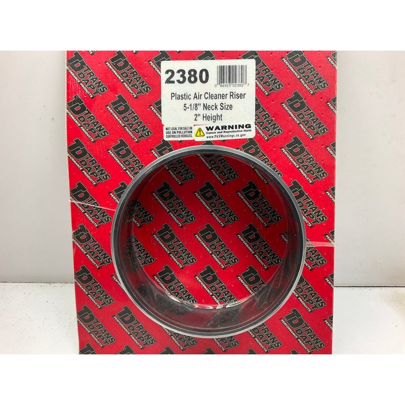 Trans-dapt 2380 Air Cleaner Carburetor Spacer - Black Plastic 2'' Tall X 5-1/8''