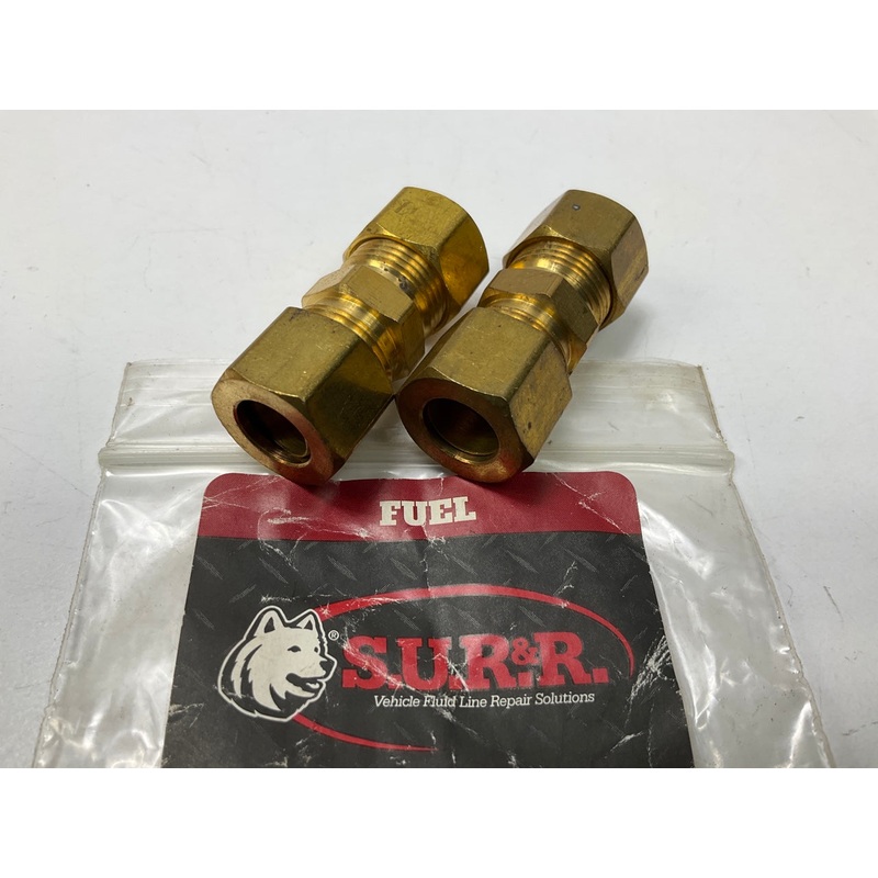 SUR-R K060 Fuel Line Repair 3/8'' Nylon To Steel Compression Fittings, 2 Pack