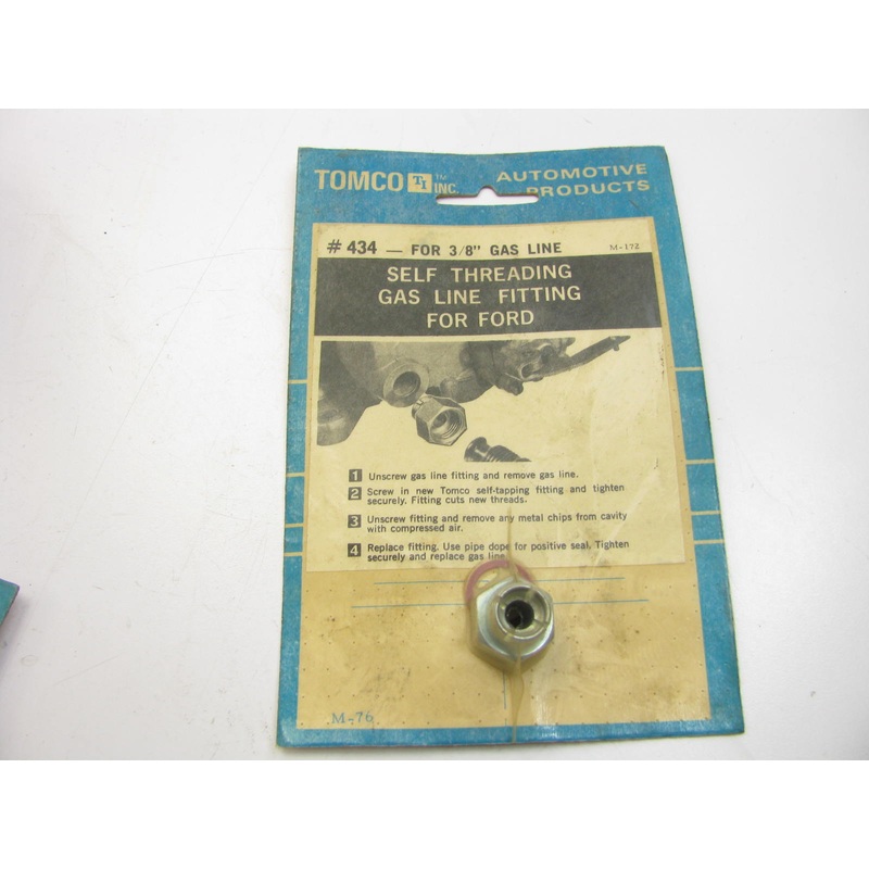 Tomco 434 Carburetor Self-Threading Gas Line Fitting For Ford - 3/8'' Line