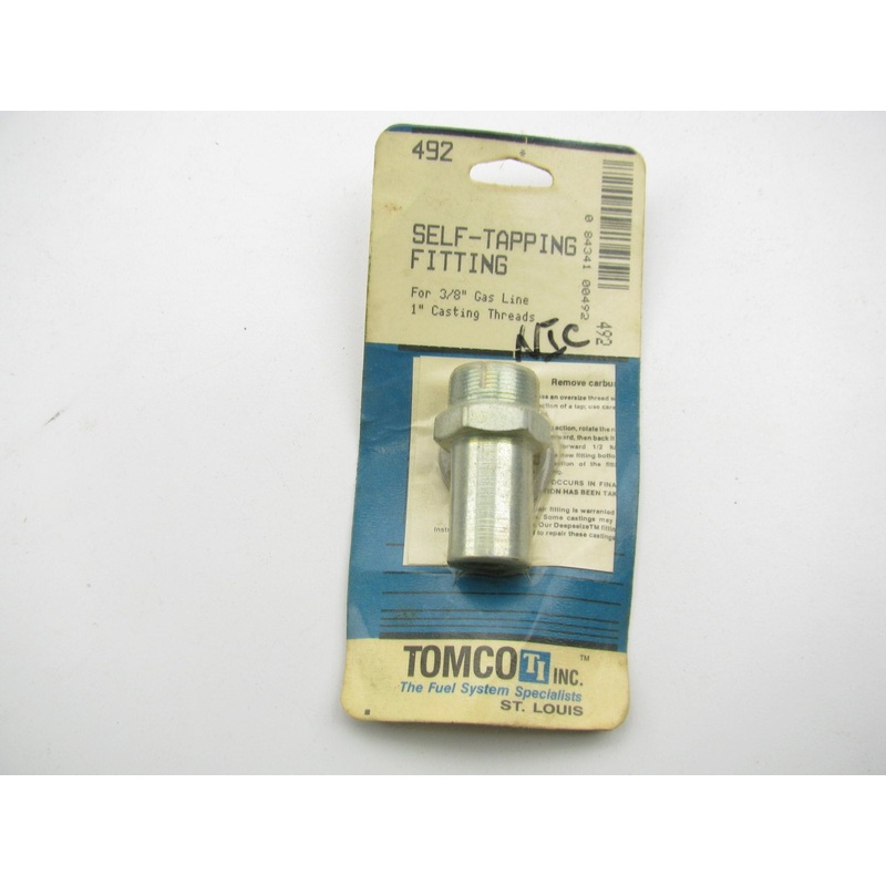 Tomco 492 Carburetor Self-tapping Fuel Fitting For 3/8'' Line X 1'' Inlet