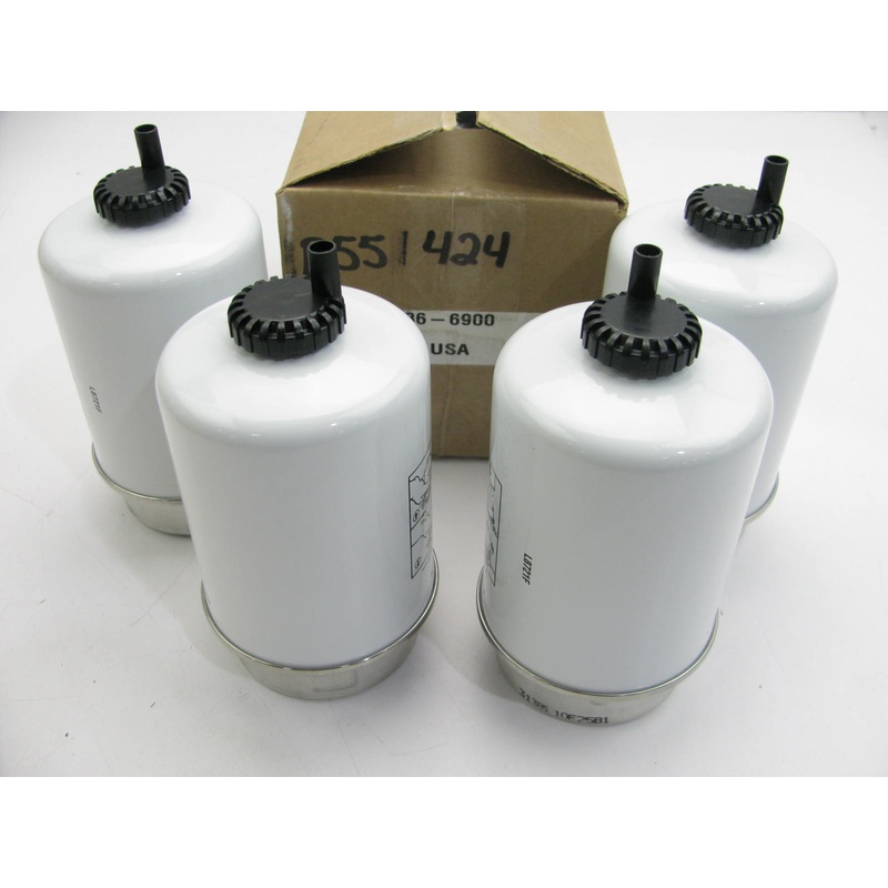 (4) Luberfiner L8721F Fuel Filter For Liebherr 5 Micron Fuel Water Separator