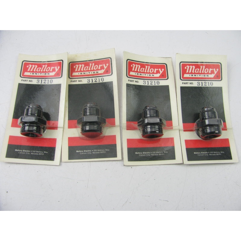 (4) Mallory Port Adapter Fittings -12AN Port (1-1/16''-12 Thread) To -10AN Hose