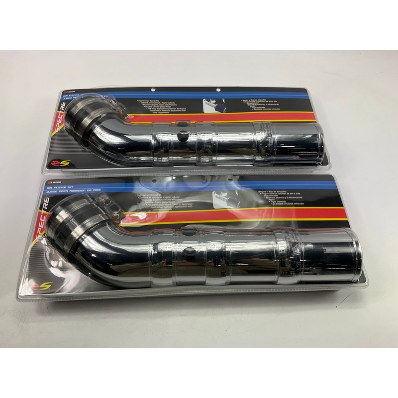 (2) Spectre 8208 3'' 76mm Cold Air Intake Hose Tube Kit Plastic Chrome