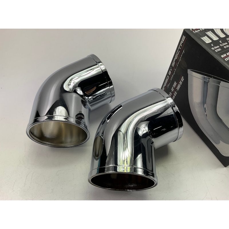 (2) Spectre 86681 Dual Cold Air Intake System 60 Degree Bend Air Tube 3'' Elbows