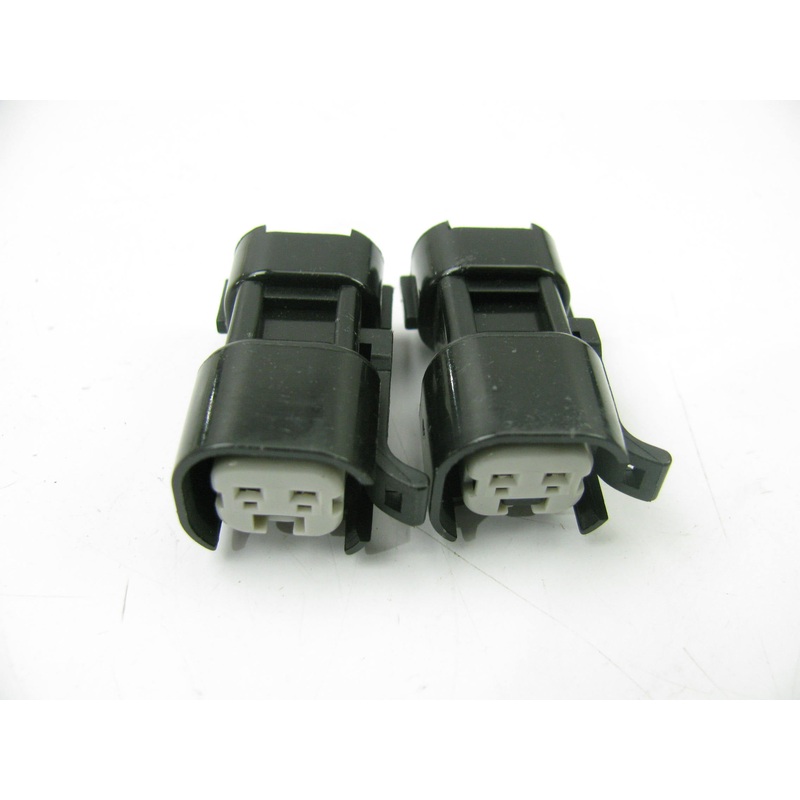 (2) US CAR EV6 FEMALE TO DENSO MALE Fuel Injector Adapter Connectors Pair