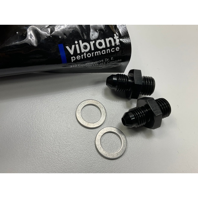 (2) Vibrant Performance 16609 Male -4 AN Flare To Male M12 X 1.5 Metric Adapter