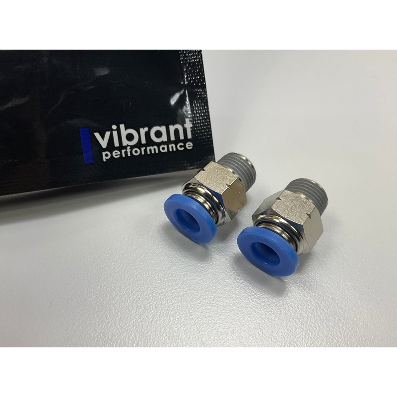 (2) Vibrant Performance 2662 Male Push Lock Vacuum Fitting, 1/8'' NPT X 1/4''