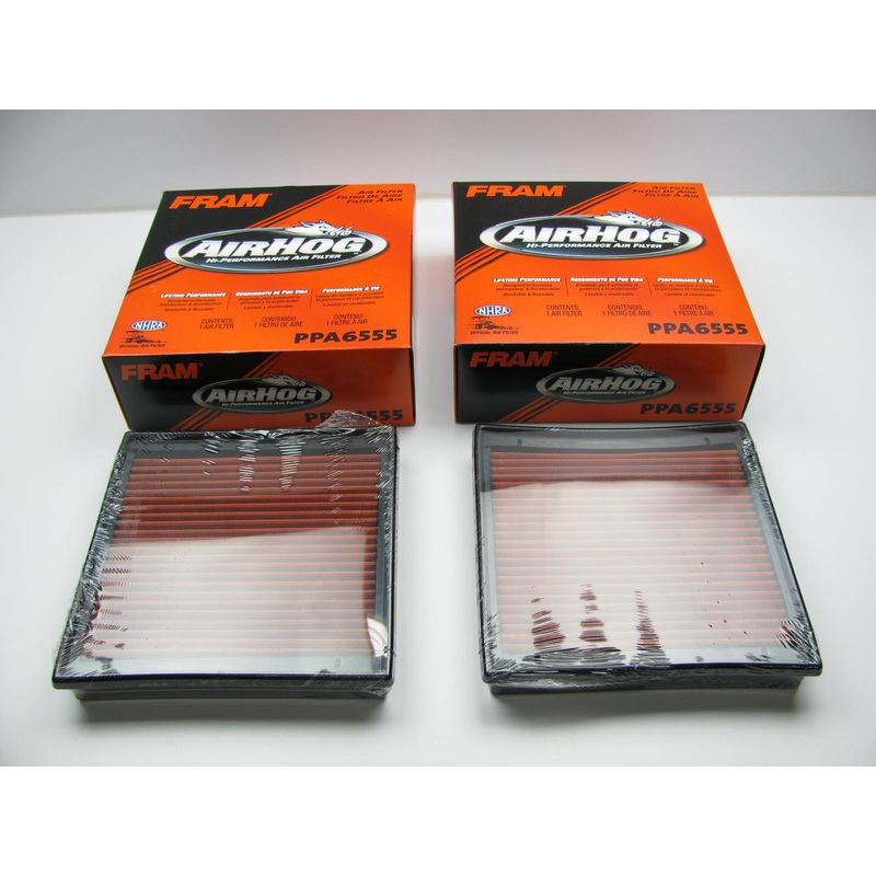 (2) FRAM PPA6555 Air Hog Washable Reusable High Performance Air Filters