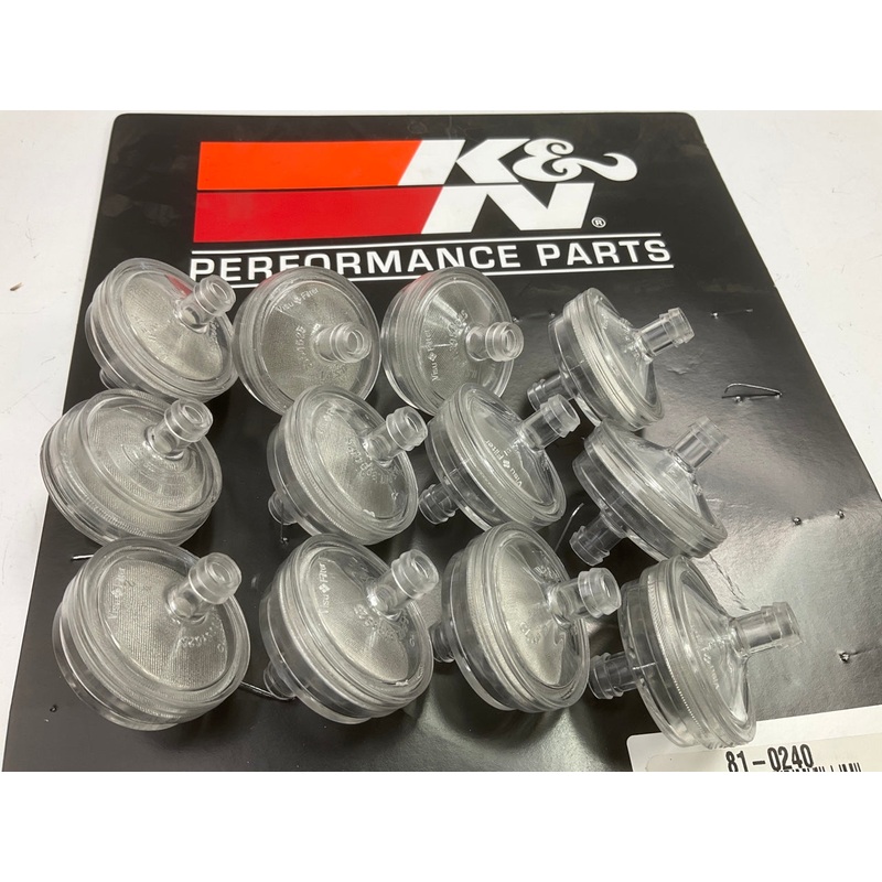 (12) K&N 81-0240 Stainless Mesh In-Line Fuel Filter - 5/16'' Flange, 1-3/4'' Long