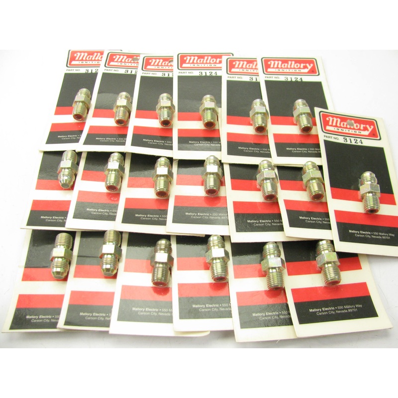 (19) Mallory 3124 6AN To 1/4'' NPT Straight Adapter Pipe Fuel Oil Air Fitting