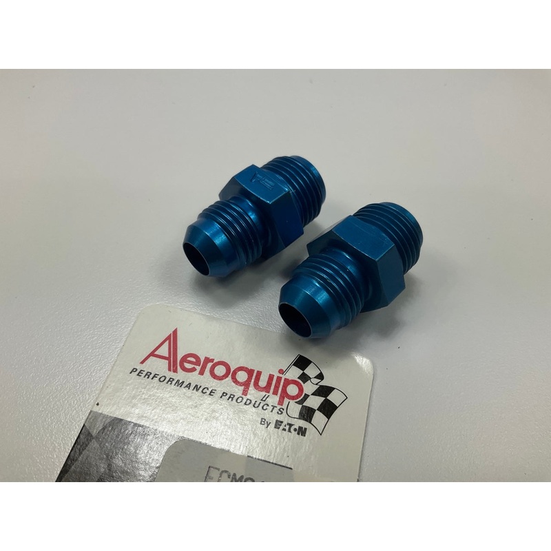 (2) Aeroquip FCM2108 Fuel Pump Adapter Fitting, -6 AN To Inverted Flare 5/8''-18''