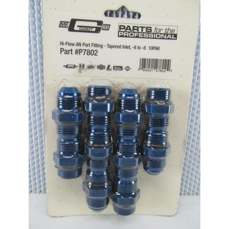 (10) 8 AN Straight Male Blue Aluminum Fitting Adapter (P7802)  8 An To  8 AN